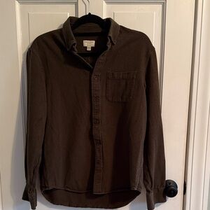 Club Monaco Dark Brown Casual Button-Down Shirt
